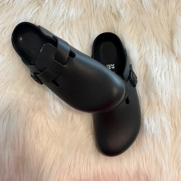 Birkenstock Boston Exquisite Clog Leather Black - Picture 7 of 9